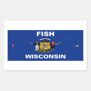 Sticker Rectangulaire Poisson Wisconsin