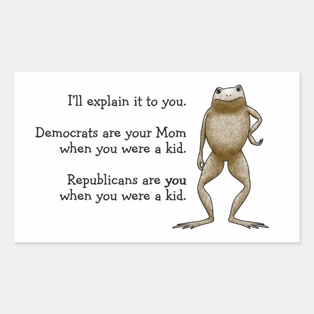Sticker Rectangulaire Politique En Termes Simple (Devant)