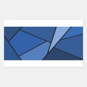 Sticker Rectangulaire Polygone bleu Abstrait