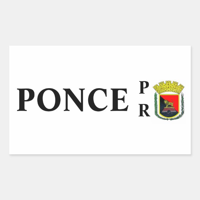 Sticker Rectangulaire Ponce, Porto Rico (Devant)