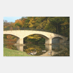 Sticker Rectangulaire Pont arc-en-ciel en automne au Grove City College