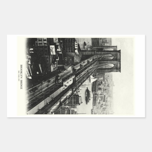 Sticker Rectangulaire Pont Brooklyn 1900 (Devant)
