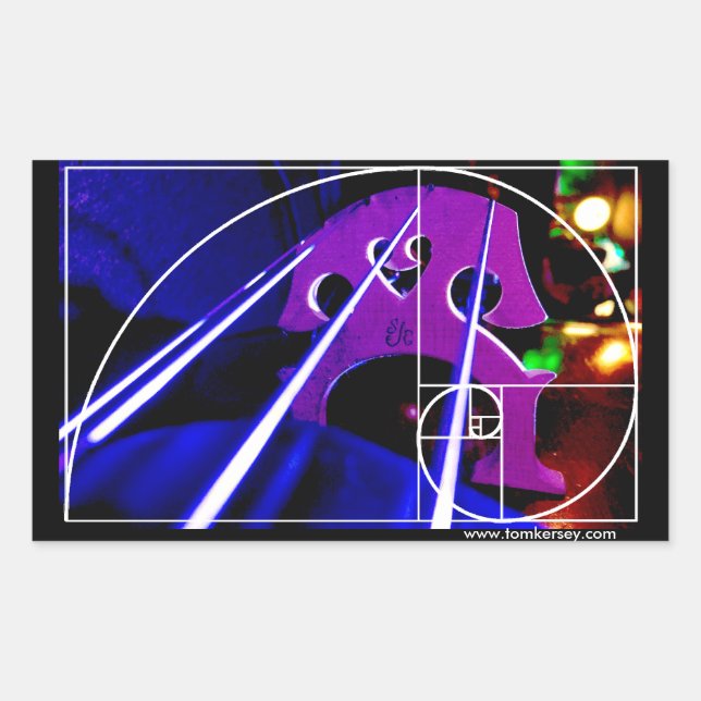 Sticker Rectangulaire Pont et cordes avec spirale Fibonacci (Devant)
