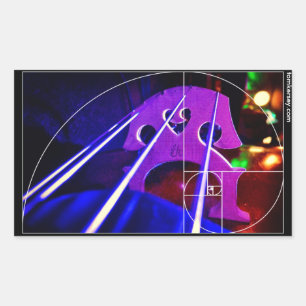 Sticker Rectangulaire pont et ficelles en violoncelle avec la spirale de