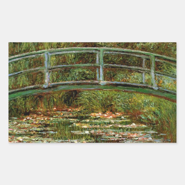 Sticker Rectangulaire Pont français de Monet Giverney (Devant)