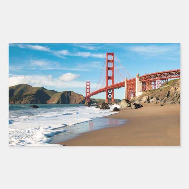 Sticker Rectangulaire Pont Golden Gate | San Francisco (Devant)