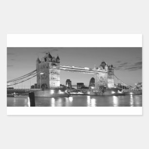 Sticker Rectangulaire Pont Tour de Londres blanc noir
