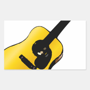 Sticker Rectangulaire Pop Art Guitare