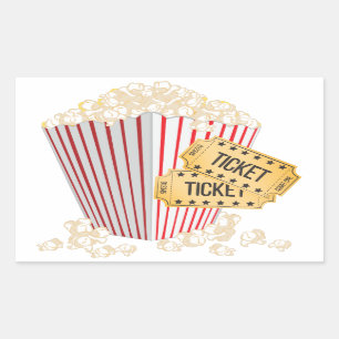 Sticker Rectangulaire Pop-corn movie