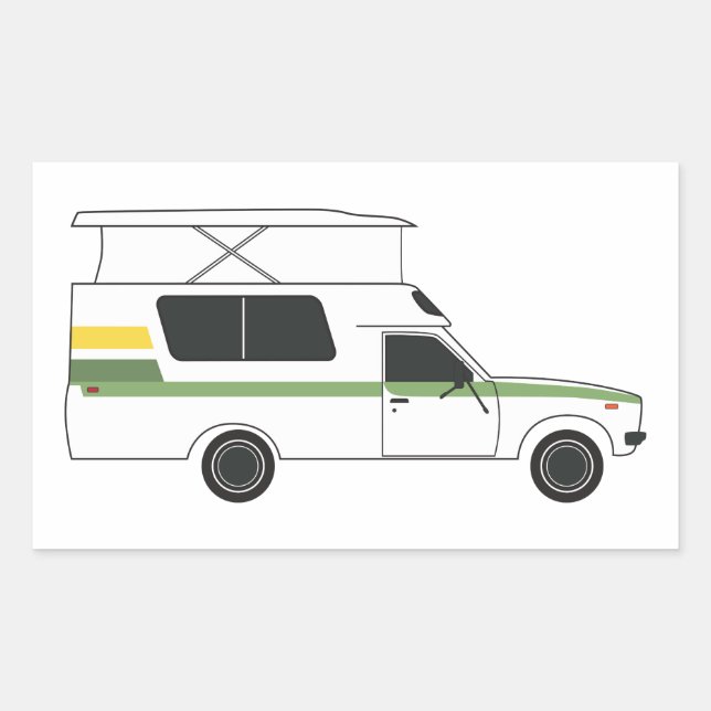 Sticker Rectangulaire pop up chinook camper rétro citron chaux (Devant)