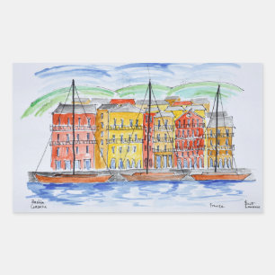 Sticker Rectangulaire Port, Bastia Corse, France