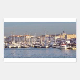 Sticker Rectangulaire Port des Sables d'Olonne en France Carte postale