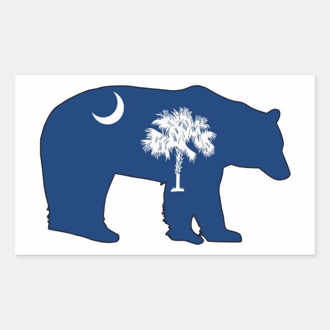 Sticker Rectangulaire Porte-drapeau de Caroline du Sud (Devant)