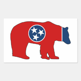 Sticker Rectangulaire Porte-drapeau du Tennessee