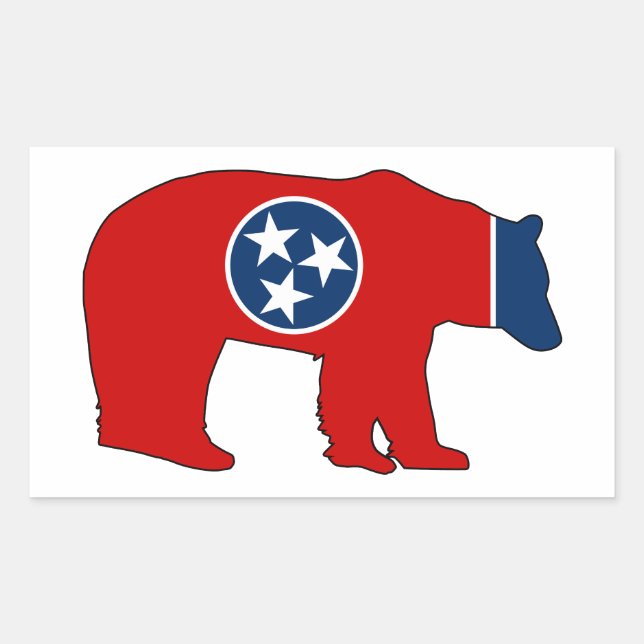 Sticker Rectangulaire Porte-drapeau du Tennessee (Devant)