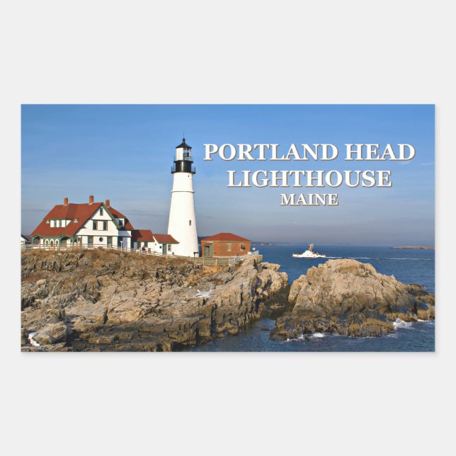 Sticker Rectangulaire Portland Head Lighthouse, Maine (Devant)