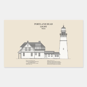 Sticker Rectangulaire Portland Head Lighthouse - Maine - SBD