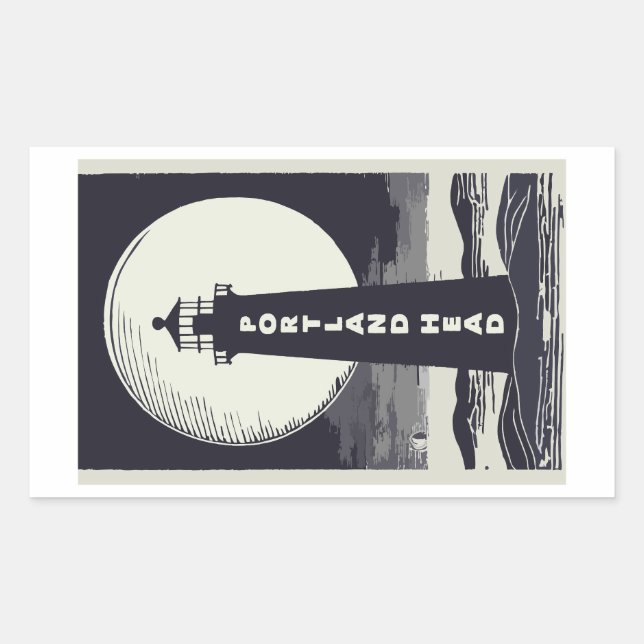 Sticker Rectangulaire Portland Head Maine Lighthouse Moon (Devant)