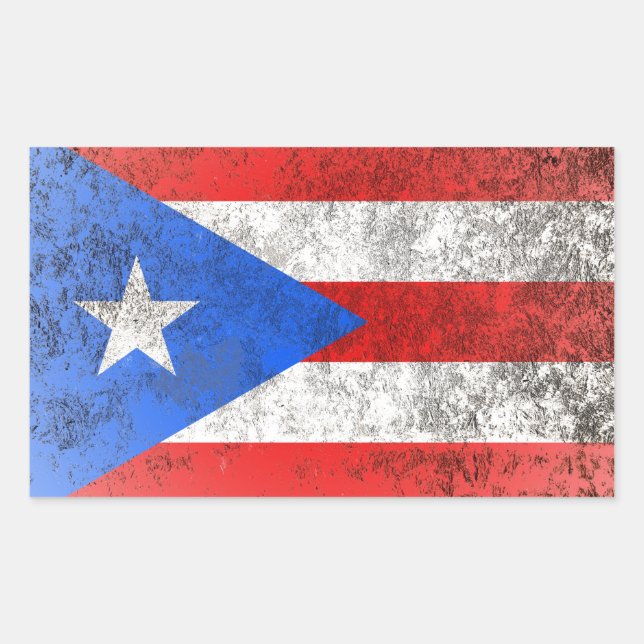 Sticker Rectangulaire Porto Rico (Devant)