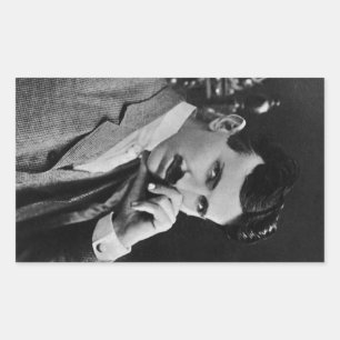 Sticker Rectangulaire Portrait de Nikola Tesla