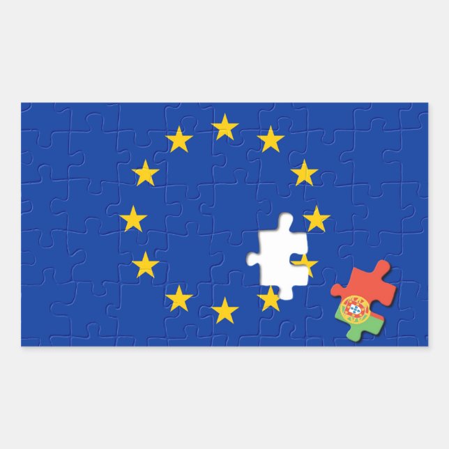 Sticker Rectangulaire Portugal et Union européenne (Devant)