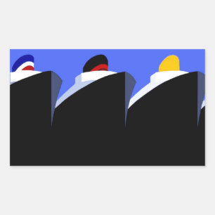 Sticker Rectangulaire Poster Art Déco des paquebots de croisière vintage