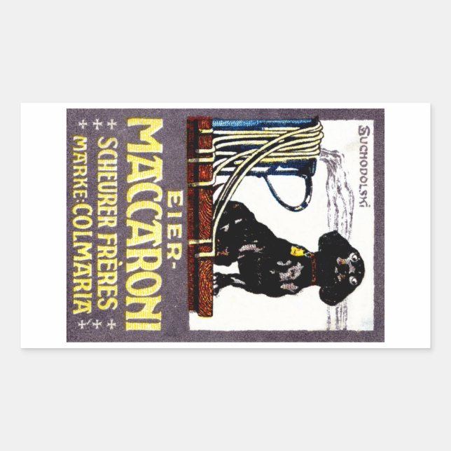 Sticker Rectangulaire Poster Maccaroni 1910 (Devant)