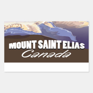Sticker Rectangulaire Poster Vintage voyage du Mont Saint Elias
