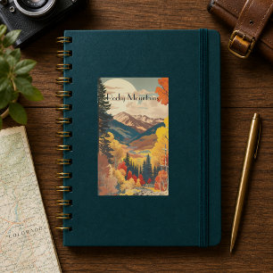 Sticker Rectangulaire Poster Vintage voyage Rocky Mountain, personnalisa