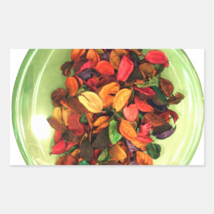 Sticker Rectangulaire Pot-pourri Coloré : Un Affichage Parfumé