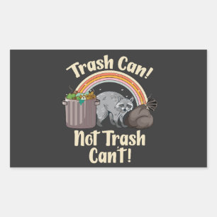Sticker Rectangulaire poubelle pas détritus ne peut pas mignon mème rato
