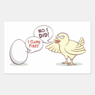 Sticker Rectangulaire Poulet ou Oeuf ?
