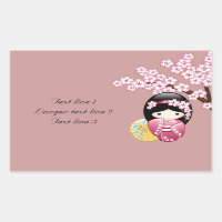 Poupée Kokeshi Printemps - Cute Geisha Japonais en
