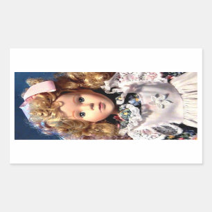 Sticker Rectangulaire Poupée mignonne de Shirley Temple