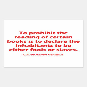 Sticker Rectangulaire Pour interdire la lecture de certains livres