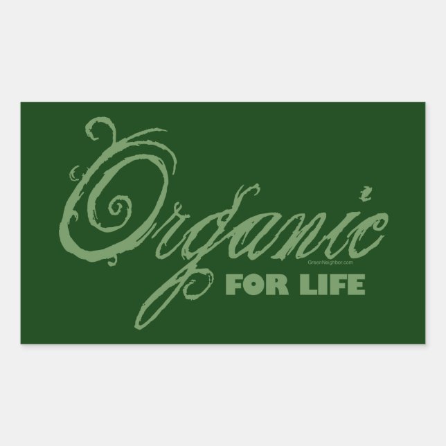 Sticker Rectangulaire Pour la vie, biologique (Devant)