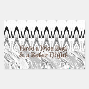 Sticker Rectangulaire Pour le design Bride White et Black Edgy