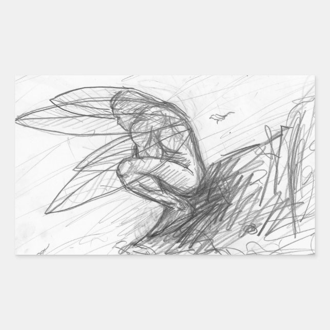 Sticker Rectangulaire Poussière Pixie dans le vent (Devant)