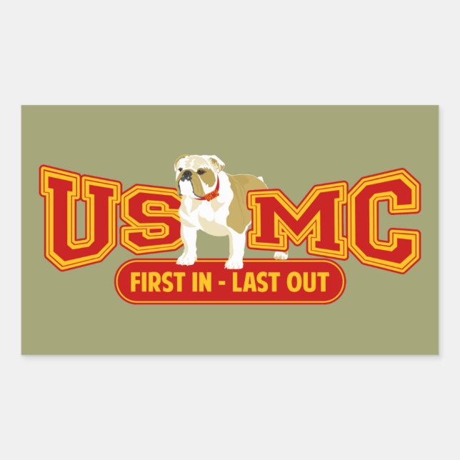 Sticker Rectangulaire Première entrée, Dernière sortie (Devant)