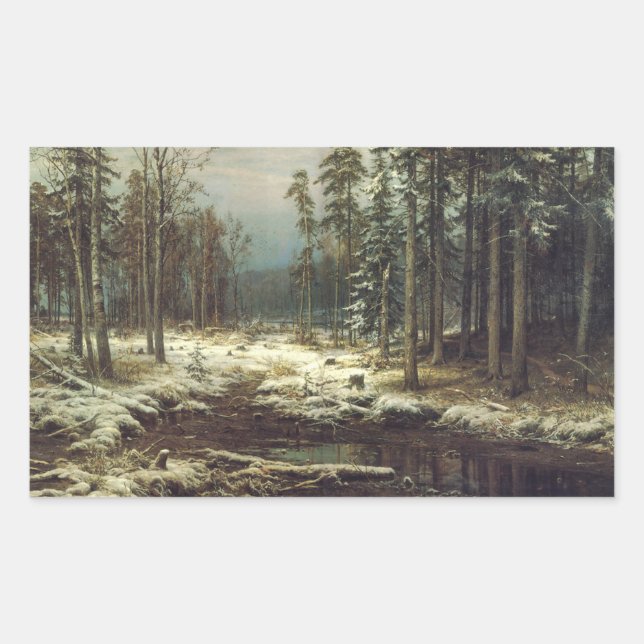 Sticker Rectangulaire Première neige (Devant)