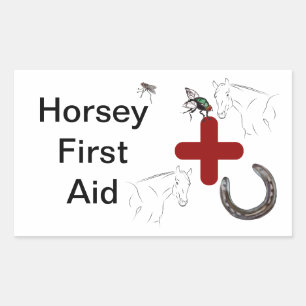 Sticker Rectangulaire premiers soins de horsey