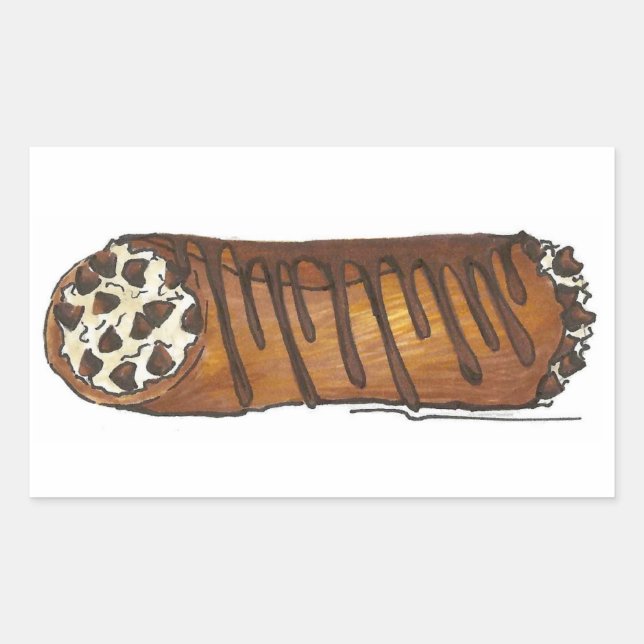 Sticker Rectangulaire Prenez la Boulangerie Italienne Cannoli Chocolate  (Devant)