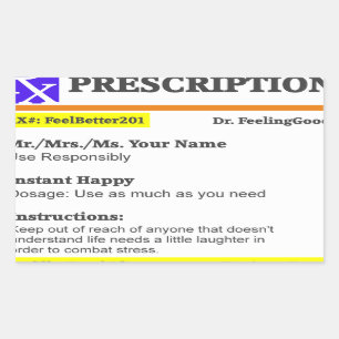 Sticker Rectangulaire Prescription drôle de rx