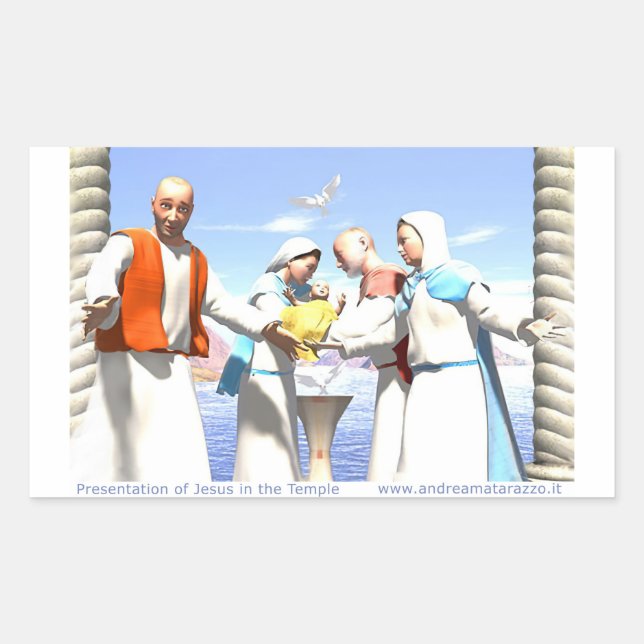 Sticker Rectangulaire Présentation de Jésus dans le Temple (Devant)