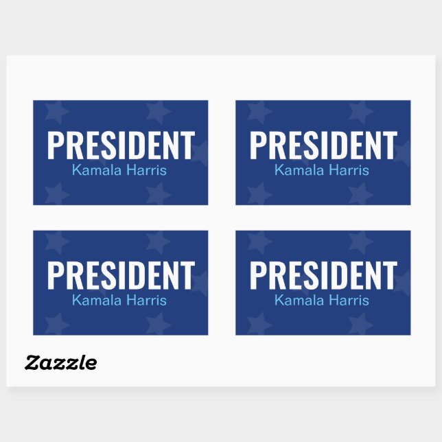Sticker Rectangulaire Président Kamala Harris 2024 (Feuille)