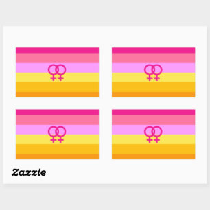 Sticker Rectangulaire Pride de l'aube lesbienne WLW