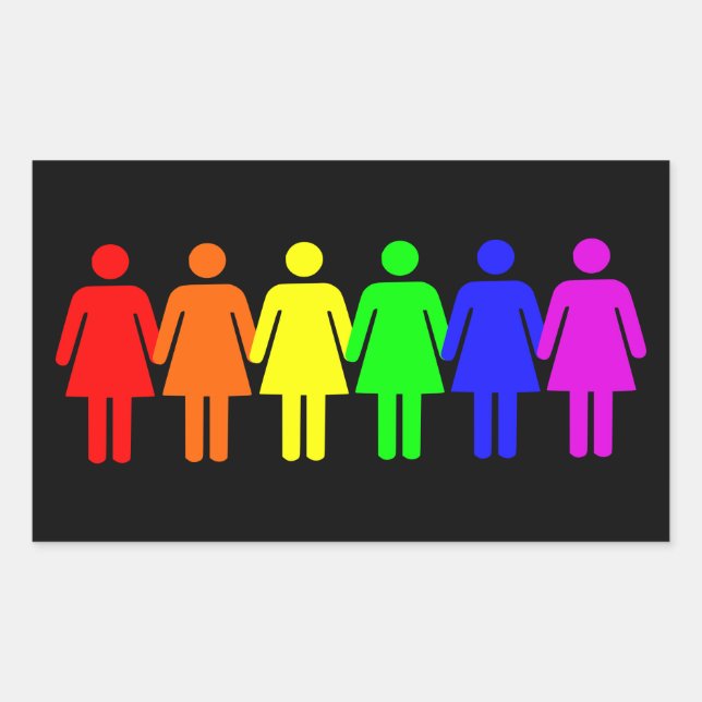 Sticker Rectangulaire Pride lesbienne (Devant)