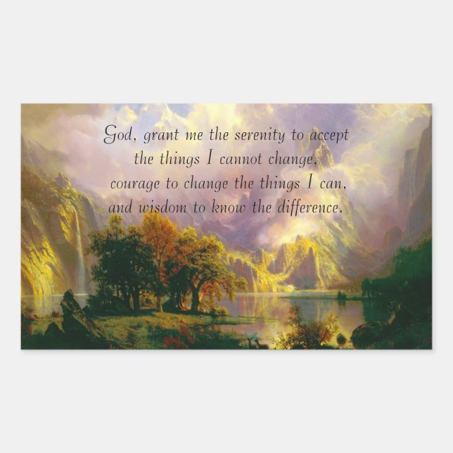Sticker Rectangulaire prière de sérénité des montagnes Rocheuses (Devant)