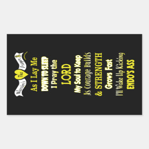 Sticker Rectangulaire Prière du guerrier...Endometriose Rectangulaire S