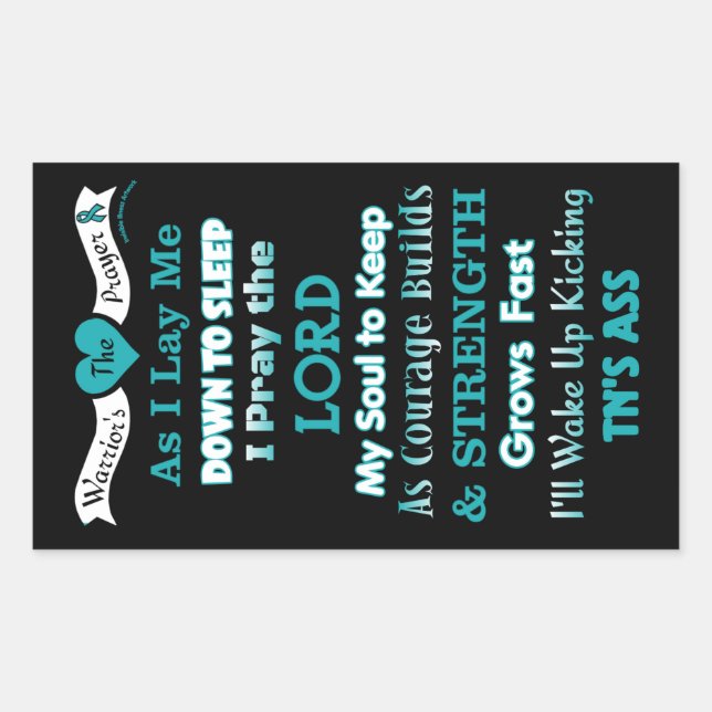 Sticker Rectangulaire Prière du guerrier...TN (Devant)